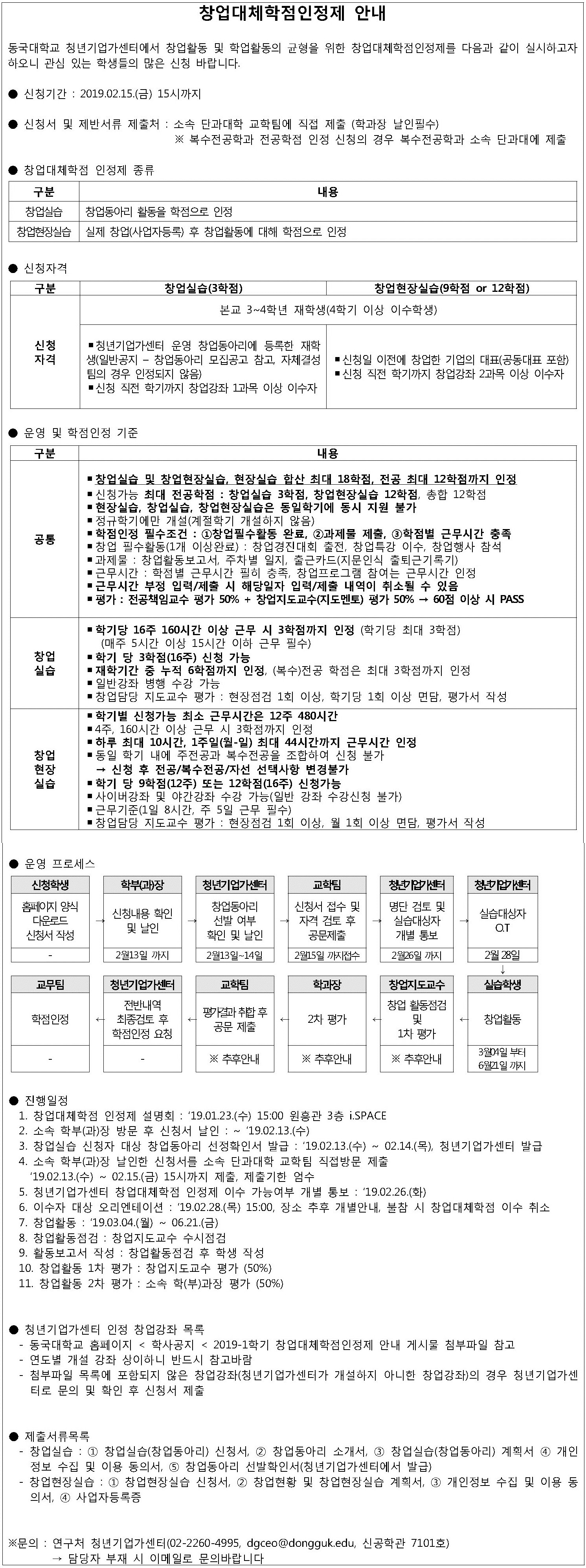 창업대체학점인정제 안내