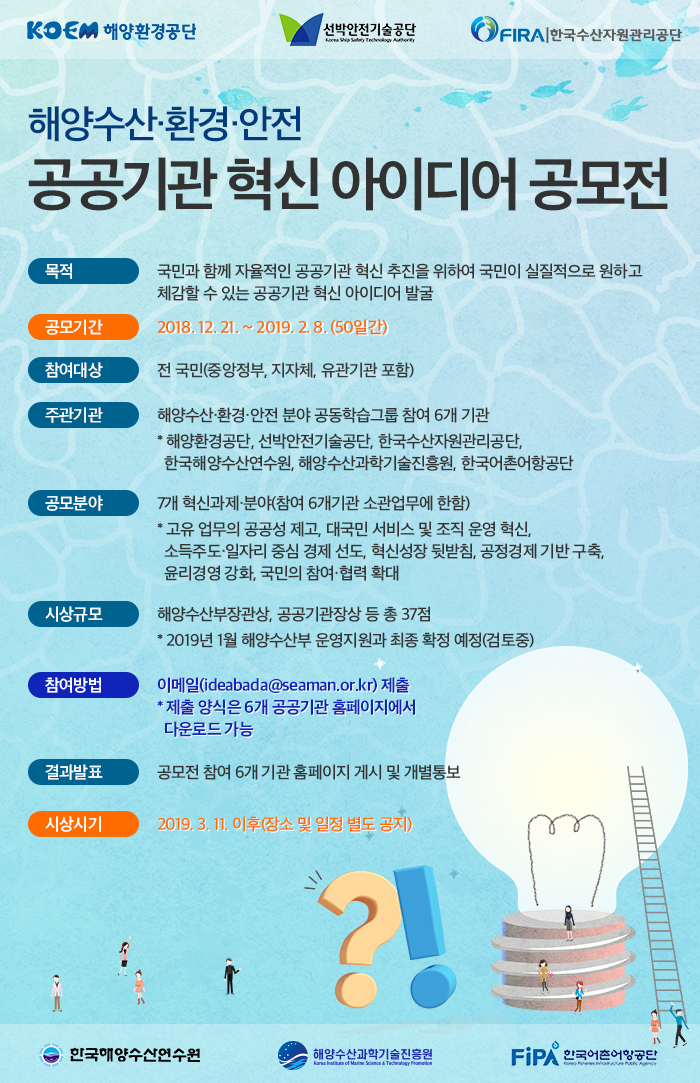 해양수산환경안전 공공기관 혁신 아이디어 공모전 포스터