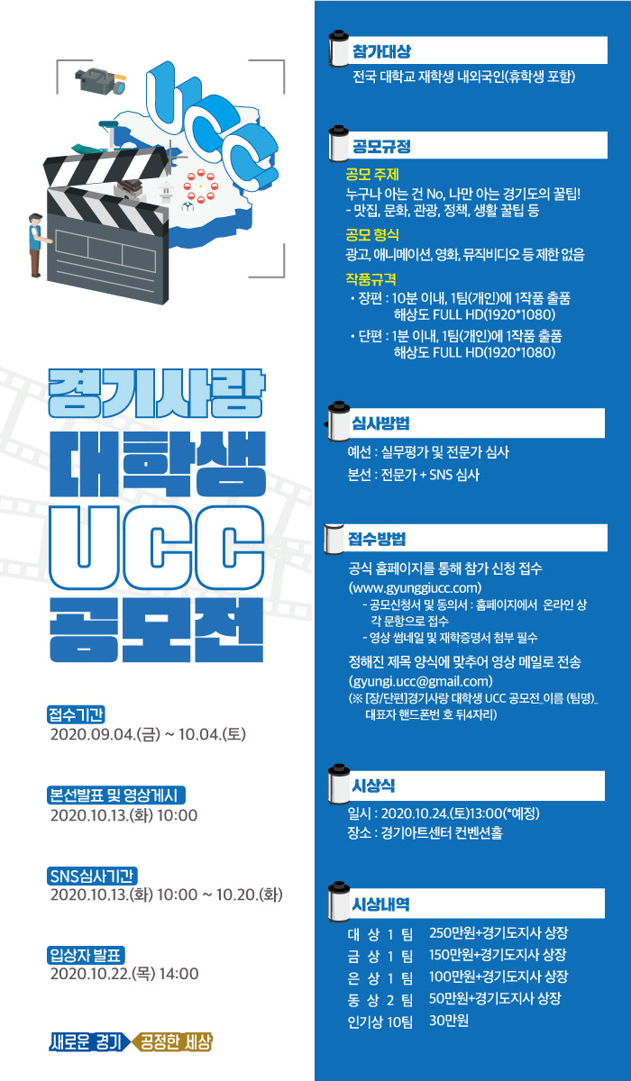 경기사랑 대학생 UCC 공모전 안내