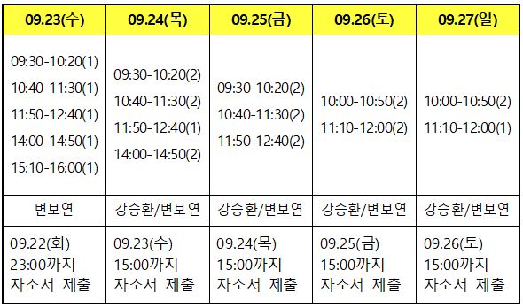 일정표