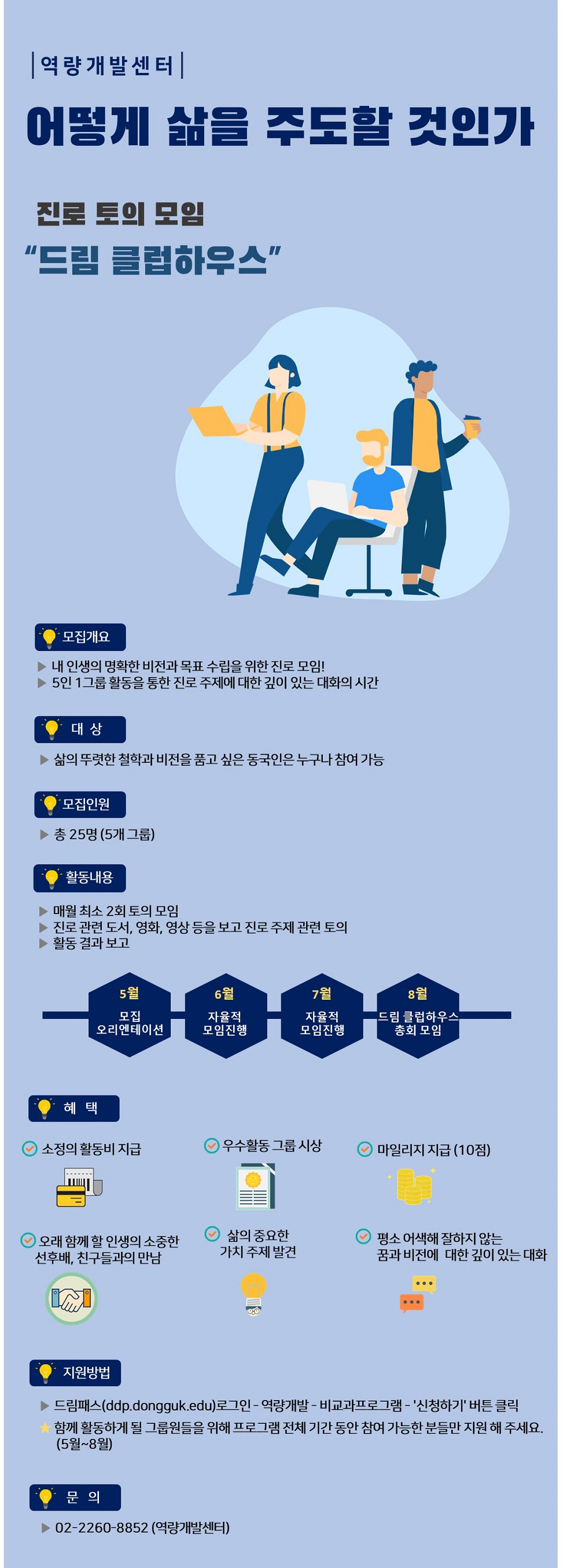 [역량개발센터] 진로토의모임 - 드림클럽하우스 '어떻게 삶을 주도할 것인가'