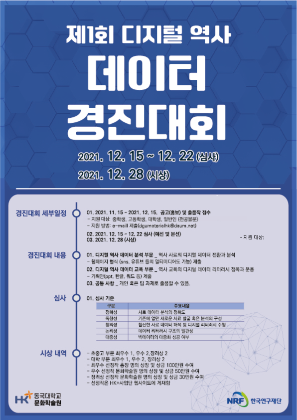 디지털과 데이터가 만들어 내는 미래 사회를 역사학도 거스를 수 없습니다. 