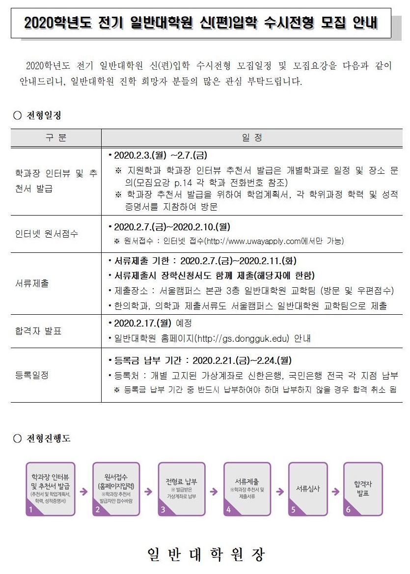 2020-전기 일반대학원 수시전형