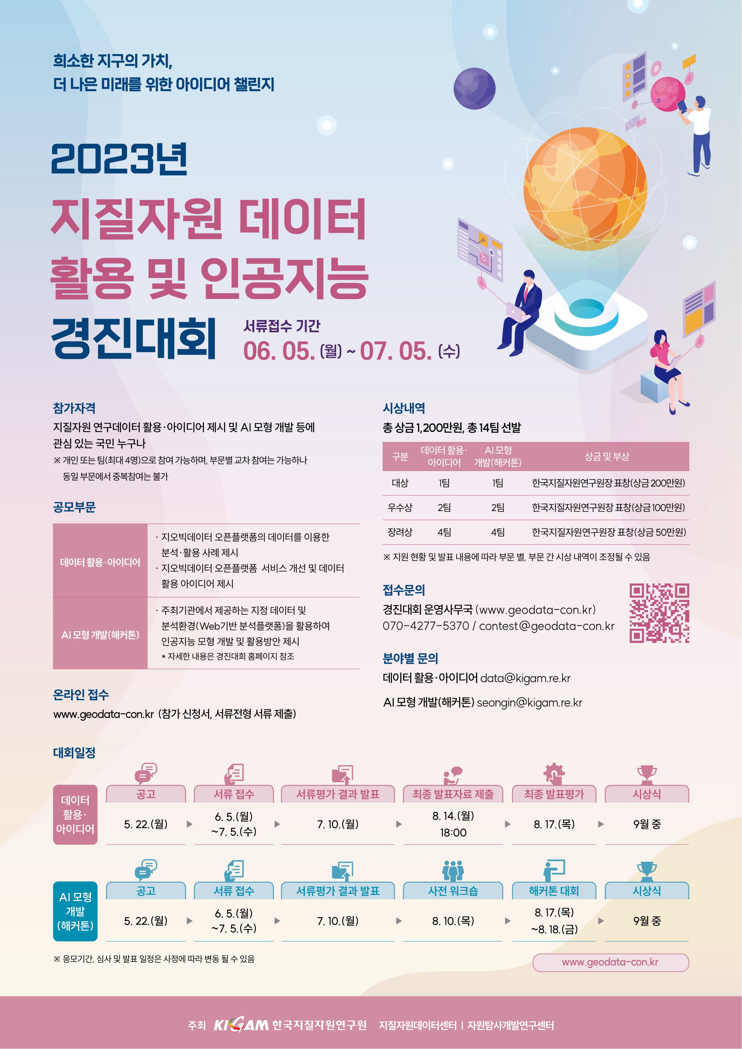 2023년 지질자원데이터 활용 및 인공지능 경진대회 포스터